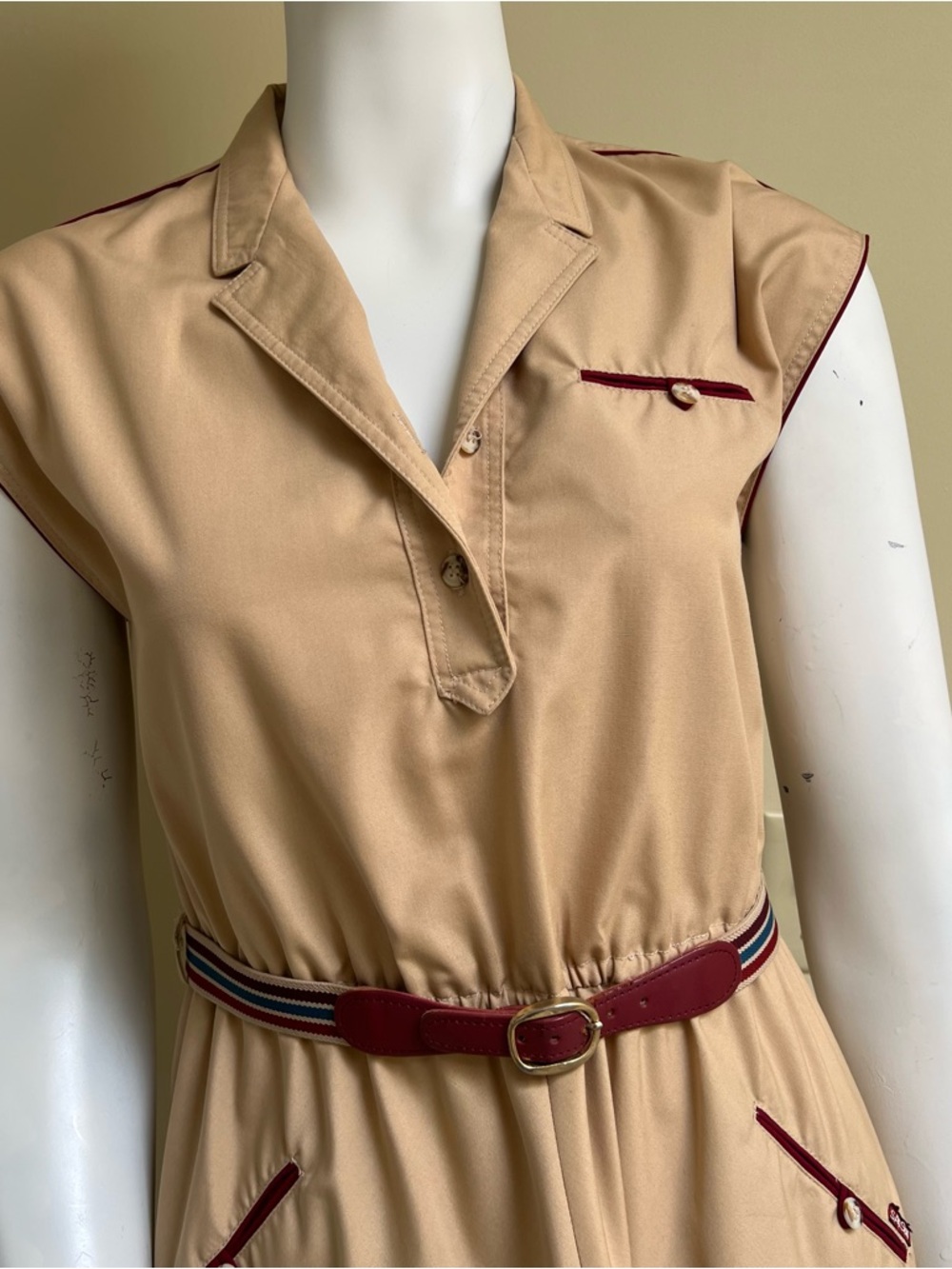 Vintage Sasson Khaki Dress - Picture 4 of 12